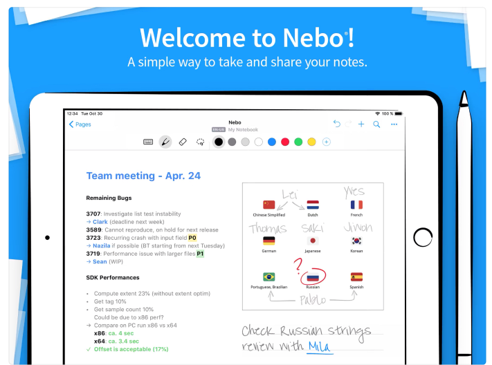 Noteshelf, Note-taking app
