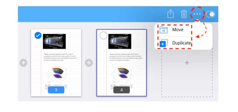 note pages move and duplicate